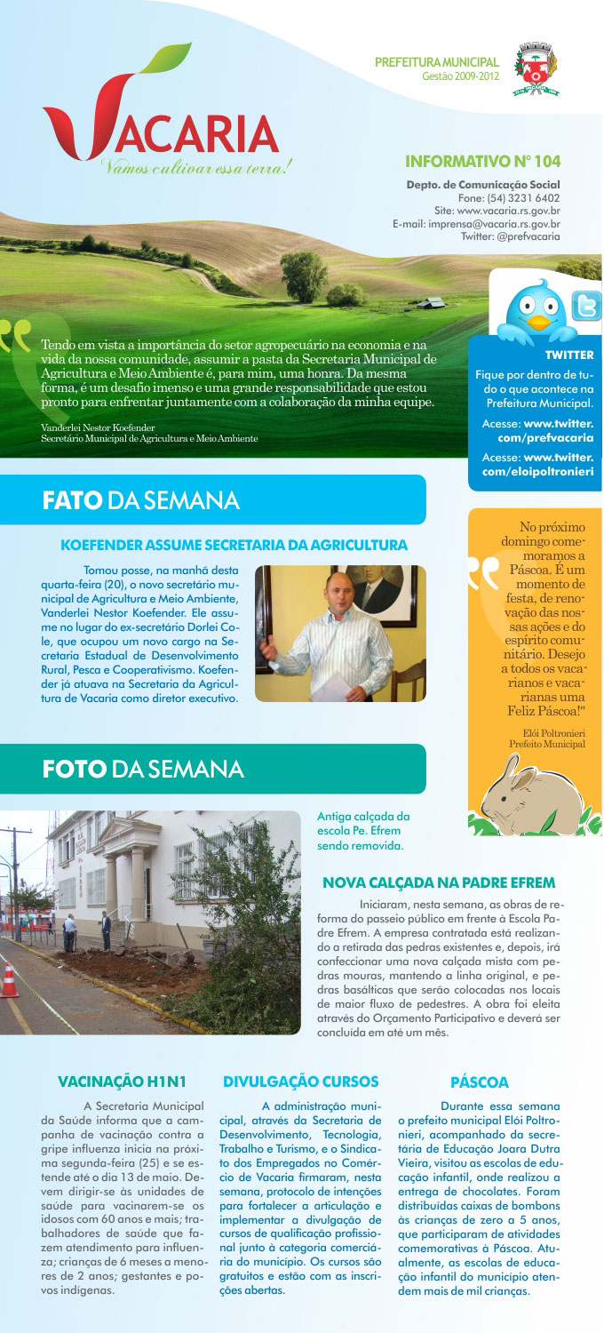 Newsletter Prefeitura de Vacaria